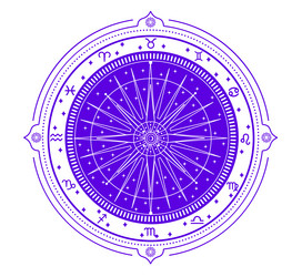 zodiac wheel vector image