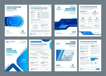 abstract flat background blue brochures annual vector image