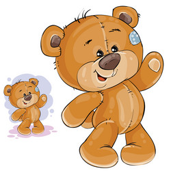 clip art teddy bear waving vector image