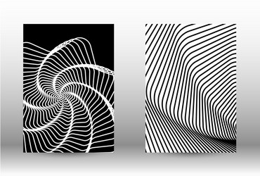 set of abstract patterns with distorted lines vector image