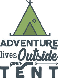 camping logo with typography saying and travel vector image