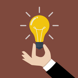 hand holding light bulb vector image