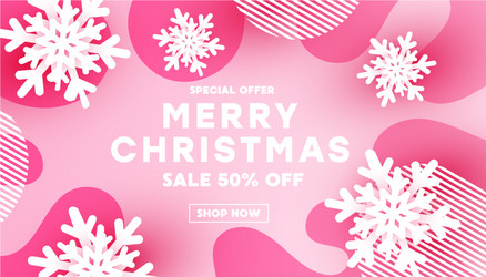 minimalism merry christmas banner with white vector image