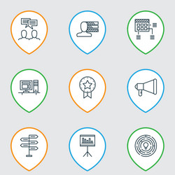 set of 9 project management icons includes vector image