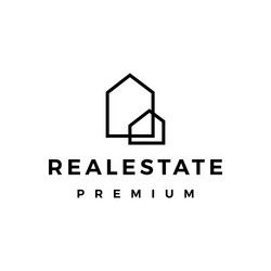 real estate house mortgage outline logo icon vector image