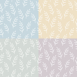 set seamless decorative foliage pattern vector image