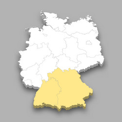 Southern region location within germany map vector