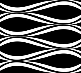 Black and white pattern with wavy stripes vector