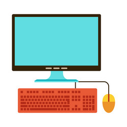 stylized computer with monitor vector image