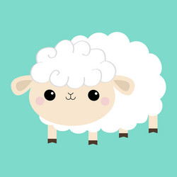 sheep lamb icon cloud shape cute cartoon kawaii vector image