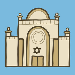 jewish synagogue icon hand drawn style vector image