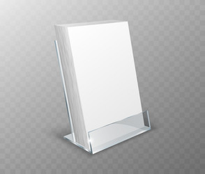 acrylic holder table display with blank cards vector image