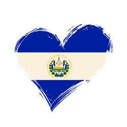 el salvadoran flag heart-shaped grunge background vector image