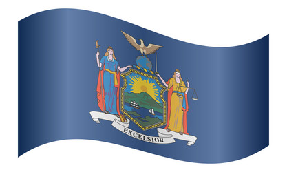 flag of new york state waving on white background vector image