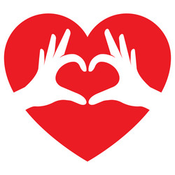 hands making heart shape vector image