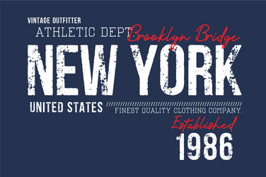 Athletic new york t shirt graphics vector