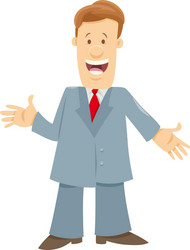 funny manager or businessman cartoon character vector image