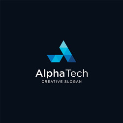 letter a tech logo design vector image