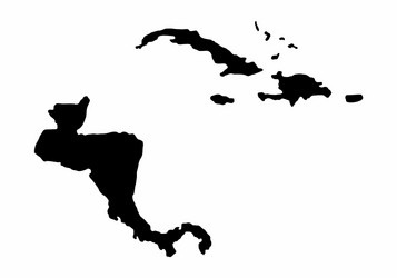 Central america silhouette map vector