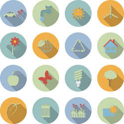 ecology flat icons set vector image