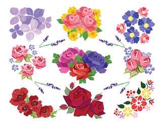 spring summer floral set vector image