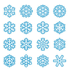 blue snowflake icons vector image