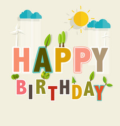 happy birthday greeting card vector image