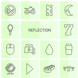 14 reflection icons vector image