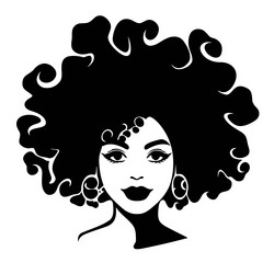 african pretty woman with afro and bun hairstyle vector image