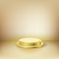 3d studio podium to show product golden pedestal vector image