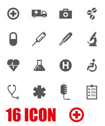 grey medical icon set vector image