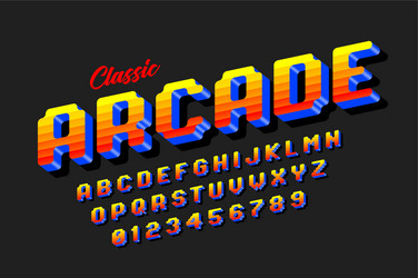 retro style arcade games font vector image