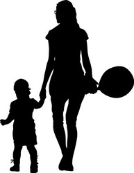 silhouette happy family on a white background vector