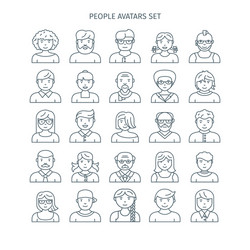 thin line people avatars vector image