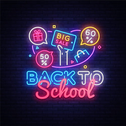 back to school discount sale concept vector image