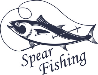 spear fishing vector image