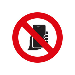 no cell phone icon color line outline sign linear vector image