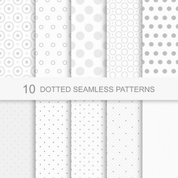 set of seamless patterns with dots vector image