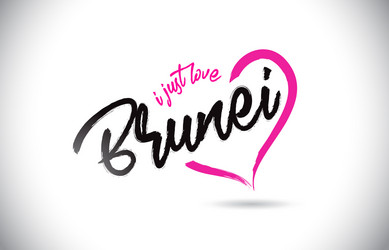 brunei i just love word text with handwritten vector image