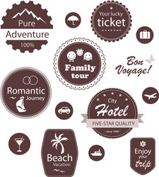 travel and vacation emblems set vector image