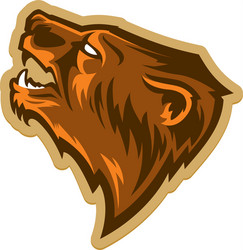 grizzly bear head logo vector image