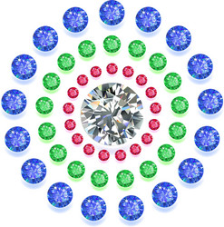 round composition colored gems set vector image