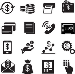 business finance investment icons set vector image