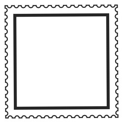 empty postmark template blank square frame vector image