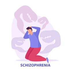 shizophrenia mental disorder composition vector image