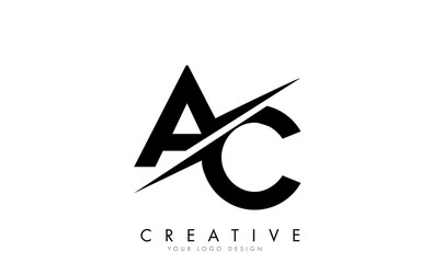 ac a c letter logo design with creative cut vector image