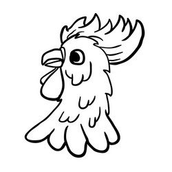 black and white rooster vector image