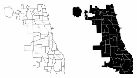 chicago city administrative maps vector image