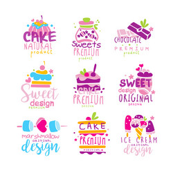 sweets logo original design set kids menu badges vector image