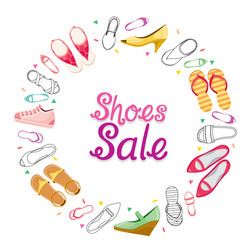 womens shoes sale on circle frame vector image